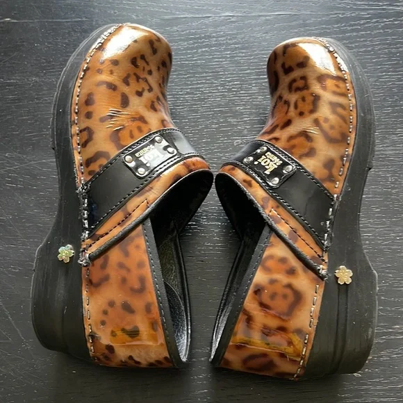 SANITA KOI PROFESSIONAL LEOPARD CLOGS LINDSEY LEXY SIZE EU 38 US 6.5 - 7 - Picture 6 of 8